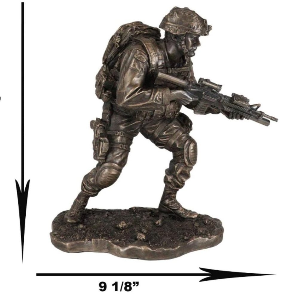 US Military Special Operations Marine Infantry Soldier with Rifle Taking Ground